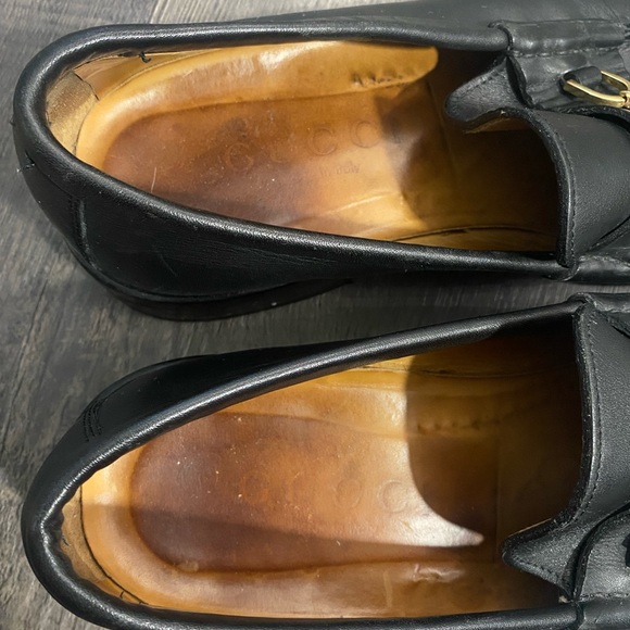 GUCCI Mens Horsebit Black Leather Loafers - Picture 4 of 11